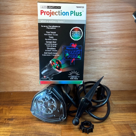 GEMMY LED LIGHTSHOW PROJECTION PLUS WHIRL-A-MOTION+STATIC 0849720 NORTH POLE - Picture 1 of 7